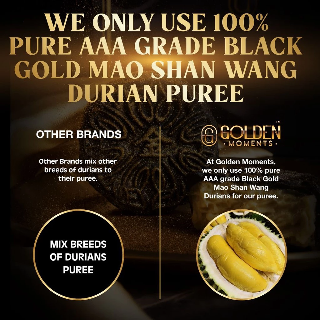 【4 PCS】Golden Moments Signature Premium Mao Shan Wang Durian Snowskin Mooncake - Image 3
